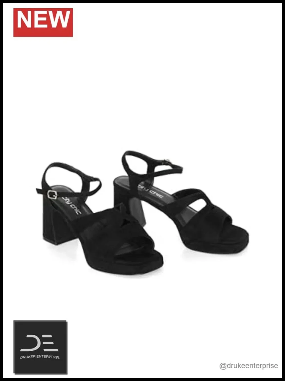 Wide Fit Block Heel Platform Pumps with Ankle Strap Faux Suede